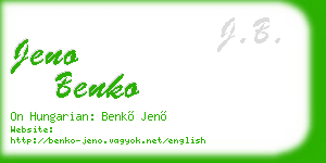 jeno benko business card